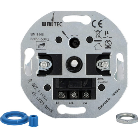 Variateur LED Unitec Delphi avec Interrupteur à Pression - Argent
