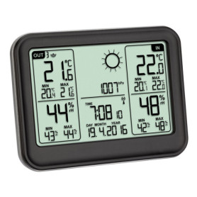 Station Météo Numérique TFA Dostmann MEMO avec Émetteur Extérieur Noir