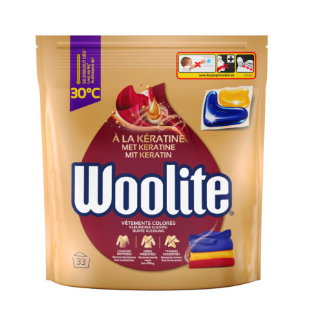 Woolite Capsules de Lessive pour Vêtements Colorés - Protection des Couleurs et Douceur