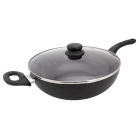 Wok Anti-Adhésif en Aluminium 30 cm avec Couvercle - Cosy & Trendy