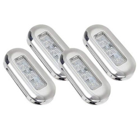 Bzocio 4PCS Lampes de Signalisation LED Étanches pour Bateaux - Lumières de Courtoisie Blanches