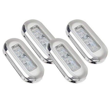 Bzocio 4PCS Lampes de Signalisation LED Étanches pour Bateaux - Lumières de Courtoisie Blanches