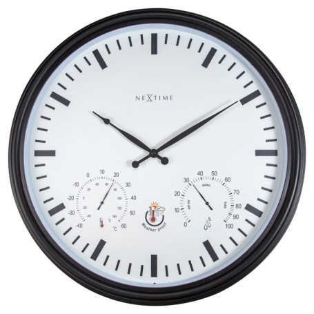Horloge Murale Extérieure NeXtime Sunflower - 50,8 cm - Noir et Blanc