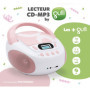 Lecteur CD Portable Metronic Rose Clair avec Port USB et Sortie Casque