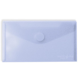 Lot de 5 enveloppes en plastique Grafoplás - Fermeture Velcro, Bleu clair, 22,5 x 12,5 cm