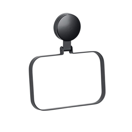 WENKO Anneau Porte Serviette Mural Pavia - Fixation Sans Perçage, Noir Mat