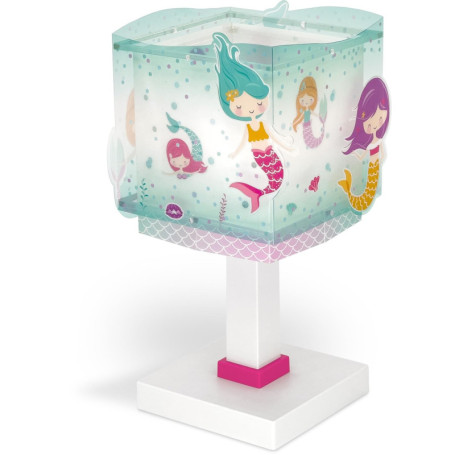 Lampe de Chevet Enfant Mermaids - Veilleuse Turquoise avec Ampoule LED
