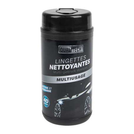 Lingettes Nettoyantes Multiusage TURBOCAR - Boîte de 40 Lingettes Pratiques et Efficaces