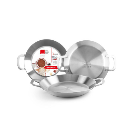 Poêle à Paella Triply Energy 30 cm en Acier Inoxydable - IBILI