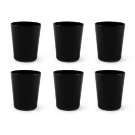 Lot de 6 Verres Noirs Portofino en Verre Soufflé - 30 Cl