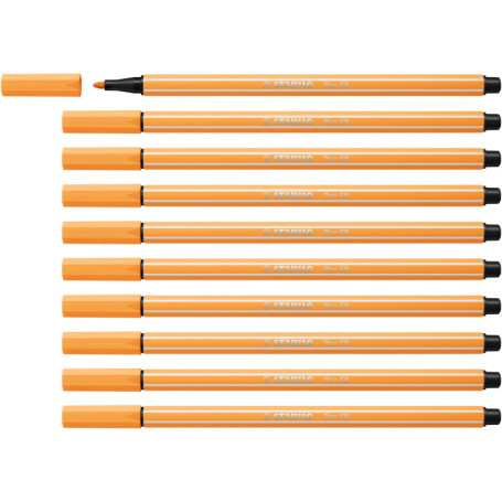 Lot de 10 Feutres de Coloriage STABILO Pen 68 - Orange Papaye
