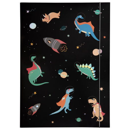 Chemise à Rabats A3 Folia Space Dinos en Carton avec Élastique