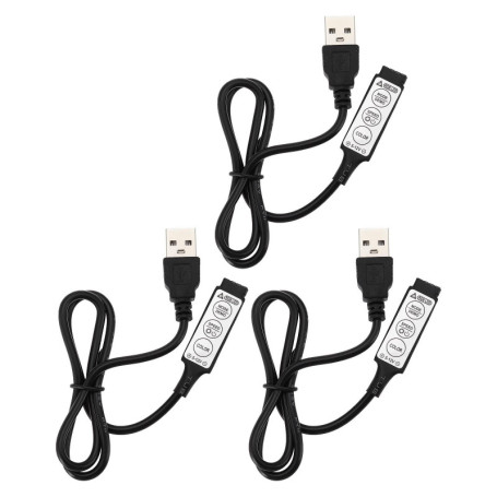 Lot de 3 Contrôleurs LED RVB USB 5V avec Télécommande - Create idea