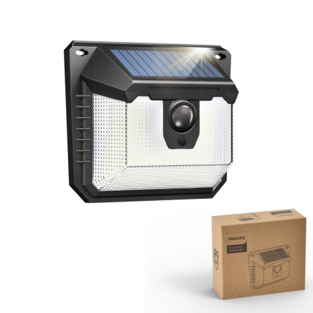 Lampe Solaire Philips avec Détecteur de Mouvement - 120 LEDs Étanche pour Extérieur