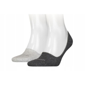 Chaussettes Invisibles Calvin Klein en Coton - Lot de 2, Gris Foncé