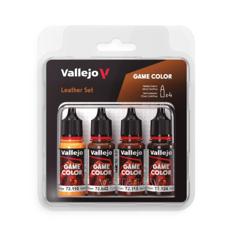 Kit de Peinture Cuir Vallejo - 4 Teintes pour Modélisme