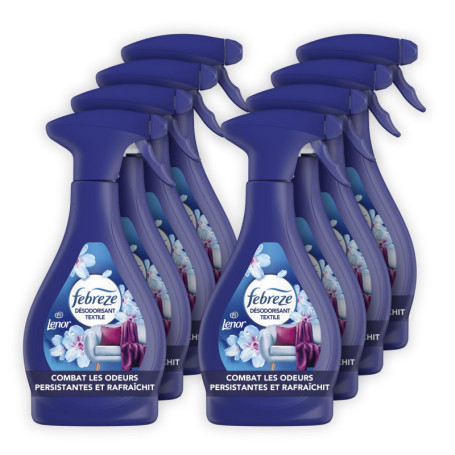 Febreze Spray Désodorisant Textile - Éveil Printanier (500ml x8) pour un Parfum Frais Durable