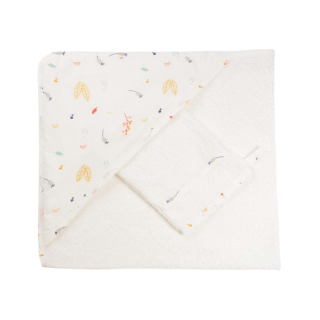 Set de Bain Bébé Forêt - Cape à Capuche et Gant en Coton Doux