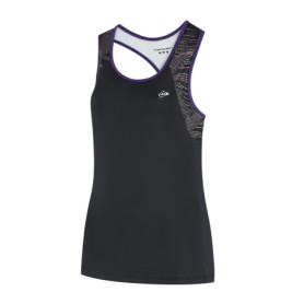 Débardeur de Tennis Femme Dunlop - Noir/Violet Indigo, Confort Optimal