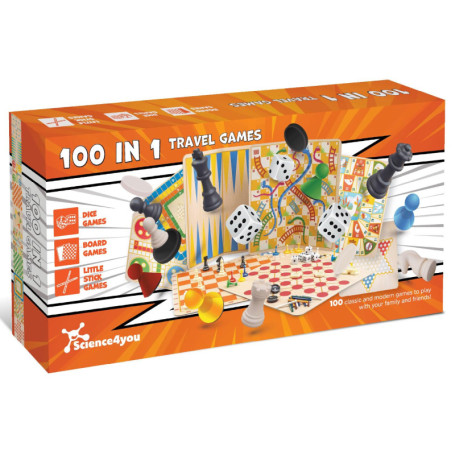 Coffret de 100 Jeux de Voyage pour Toute la Famille - Science4you