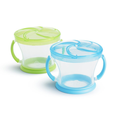 Munchkin Lot de 2 Snack Catchers - Boîtes à Snacks Anti-Renversement pour Tout-Petit