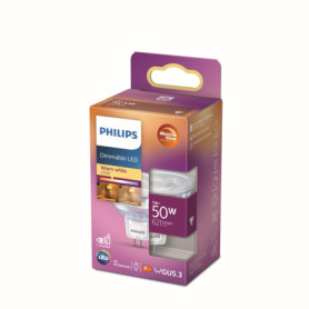 Ampoule LED Philips GU5.3 50W Blanc Chaud, Compatible Variateur