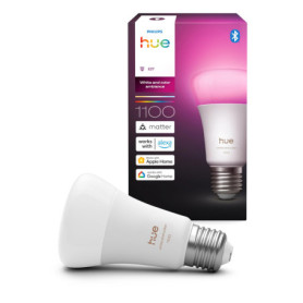 Ampoule connectée Philips Hue A60 LED E27 - Blanc et Couleurs - 1100 lm