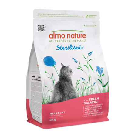 Almo Nature Croquettes au Saumon pour Chats Stérilisés - 2kg