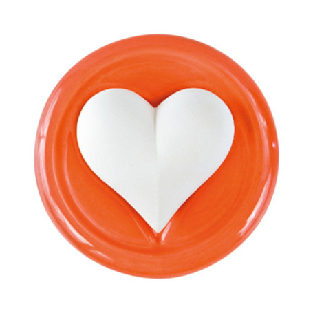 Cœur Parfumé en Céramique avec Soucoupe Émaillée Rouge - Bitto