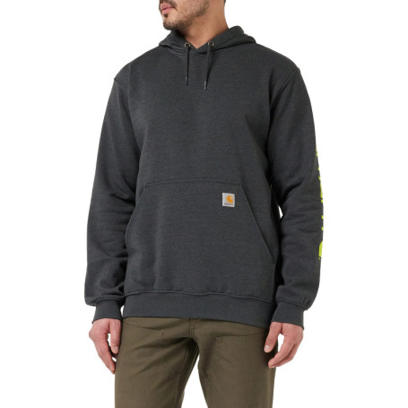 Sweat à Capuche Carhartt Midweight Logo Homme - Carbon Heather