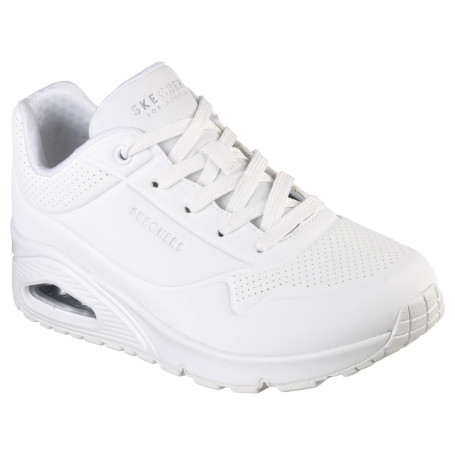 Skechers Femme Uno Stand Air - Sneakers Fashion Confortables en White Durabuck