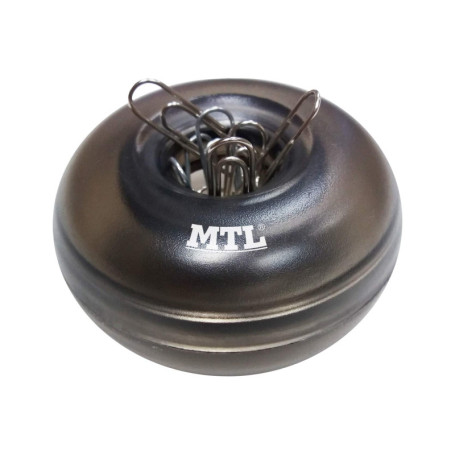 Pot à trombones aimanté MTL avec 20 clips noirs