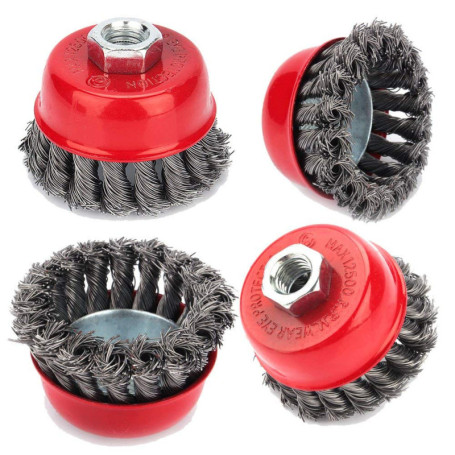 Kit de Brosses Métalliques Wizerry pour Meuleuse - 4 Pièces 75mm