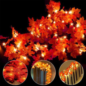 Guirlande Lumineuse d'Automne Ainkedin - 30 Feuilles d'Érable LED
