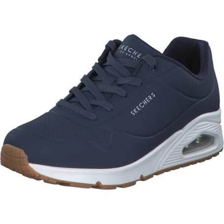 Baskets Skechers Uno Stand on Air Femme - Durabuck Bleu Marine