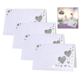 Cartes de Noms en Papier en Forme de Cœur - 50 Pièces pour Mariage et Fêtes