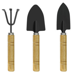JatilEr Ensemble de 3 Mini Outils de Jardinage avec Poignée en Bois