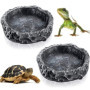 Bol en Résine pour Reptiles - Set de 2, Mangeoire et Abreuvoir