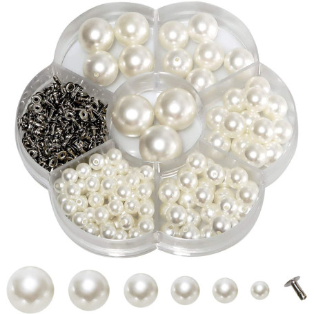 CENPEK Lot de 127 Rivets en Plastique Blanc pour Loisirs Créatifs