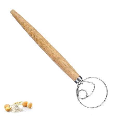 Fouet Danois en Acier Inoxydable - Mélangeur de Pâte Pratique pour Cuisine