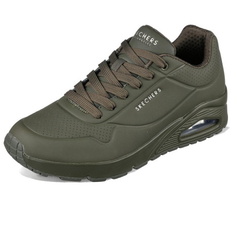 Baskets Skechers Uno Stand on Air pour Homme - Olive Durabuck Mesh - Taille 42 EU