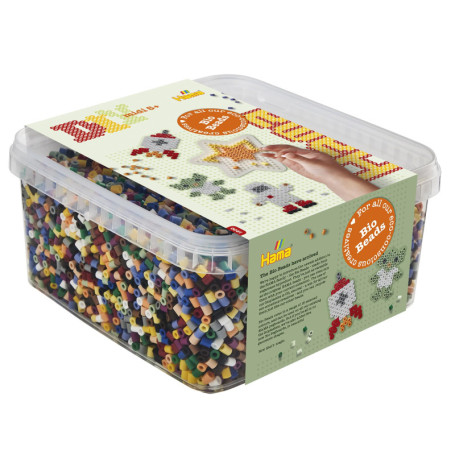 Boîte de 15 000 Perles Bio Multicolores Hama avec Étoile