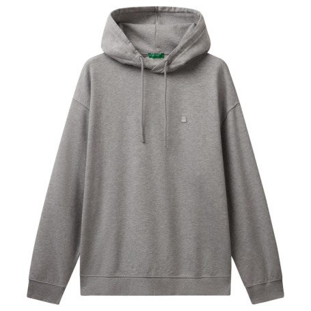 Sweat à Capuche en Coton Organique - United Colors of Benetton - Gris