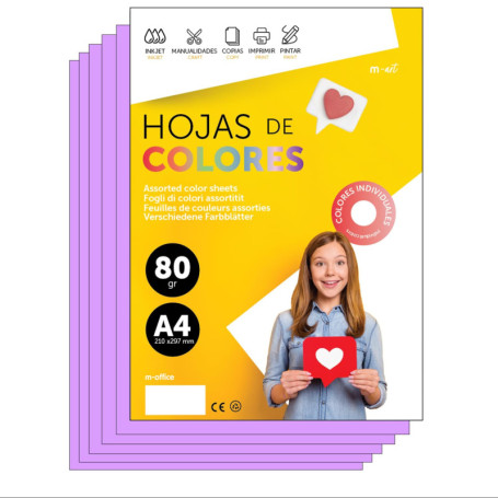 Papier A4 Couleur Lila - 500 Feuilles 80g pour Imprimante et Loisirs Créatifs