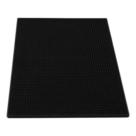 Tapis de Bar Noir PUCSIQ - Tapis d'Égouttement en PVC 45x30 cm