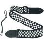 Sangle de Guitare FIBOUND en Coton - Design Damier Réglable pour Tous Types de Guitares