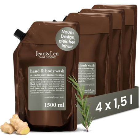 Recharge de Savon Liquide Romarin & Gingembre - 4 x 1,5L