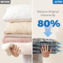 Lot de 6 sacs de rangement sous vide réutilisables pour linge et voyages - 60 x 40 cm