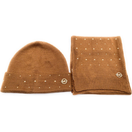 Coffret Écharpe et Bonnet Michael Kors en Laine Acrylique - Élégance Hivernale