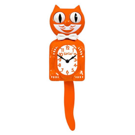 Horloge Kit Cat Klock Orange Harvest - Élégance Automnale